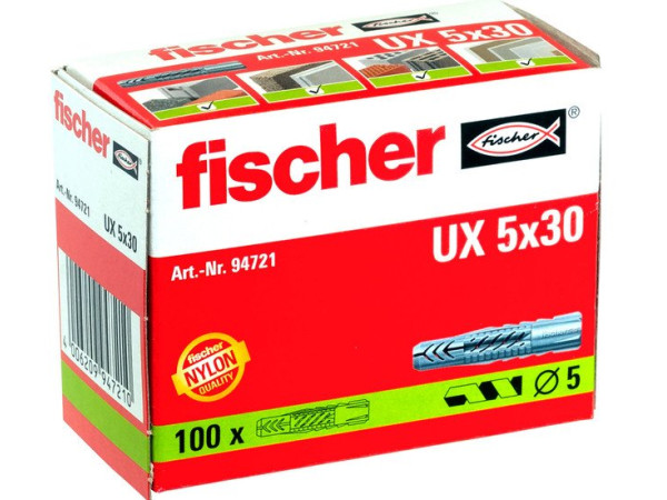 Дюбель универсальный Fischer UX 5x30 94721 (100 шт)
