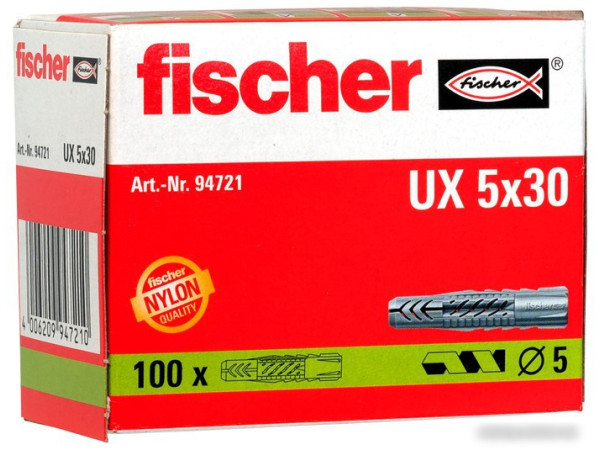 Дюбель универсальный Fischer UX 5x30 94721 (100 шт)