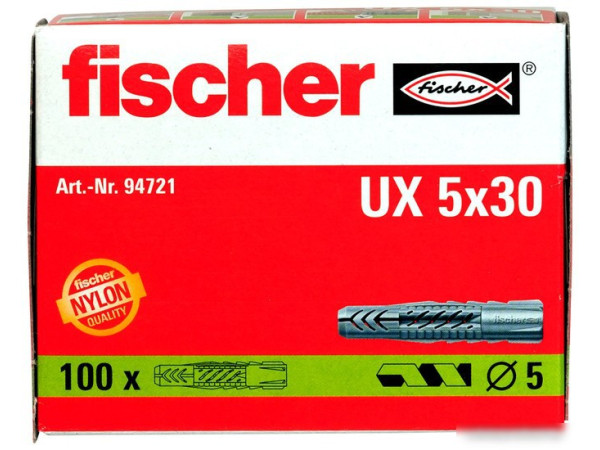 Дюбель универсальный Fischer UX 5x30 94721 (100 шт)