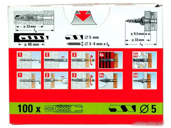 Дюбель универсальный Fischer UX 5x30 94721 (100 шт)