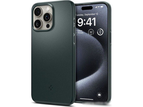Чехол для телефона Spigen Thin Fit для iPhone 15 Pro ACS06690 (зеленый)