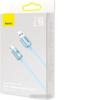 Кабель Baseus Crystal Shine USB Type-A - Lightning (2 м, голубой)