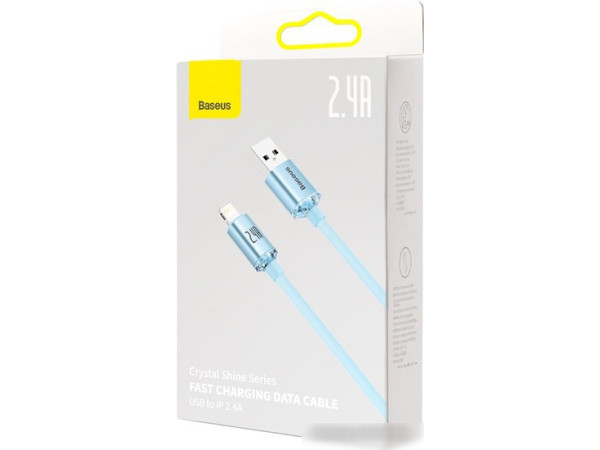 Кабель Baseus Crystal Shine USB Type-A - Lightning (2 м, голубой)