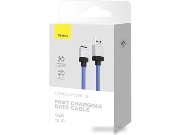 Кабель Baseus CoolPlay Series Fast Charging Data Cable 2.4A USB Type-A - Lightning (1 м, синий)