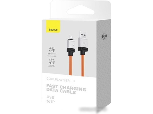 Кабель Baseus CoolPlay Series Fast Charging Data Cable 2.4A USB Type-A - Lightning (1 м, оранжевый)