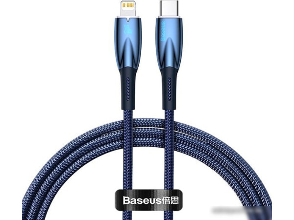 Кабель Baseus Glimmer Series Fast Charging Data Cable Type-C - Lightning 20W CADH000003 (1 м, синий)