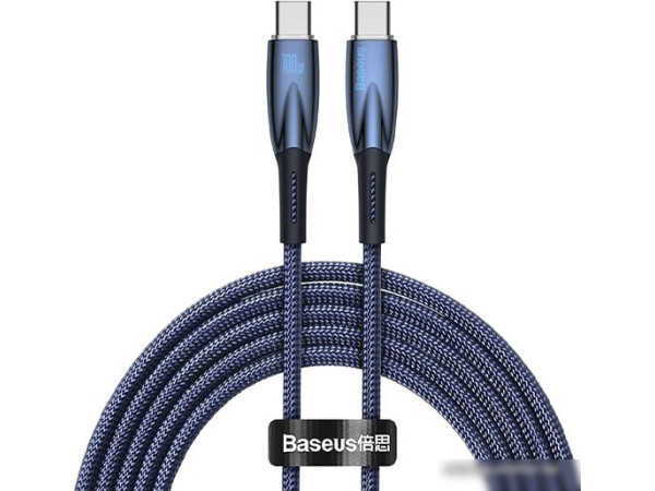 Кабель Baseus Glimmer Series Fast Charging Data Cable USB Type-C - Type-C 100W CADH000703 (1 м, синий)