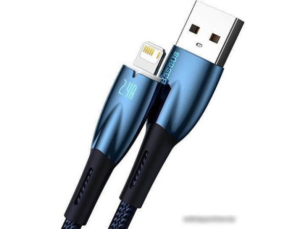 Кабель Baseus Glimmer Series Fast Charging Data Cable USB Type-A - Lightning 2.4A CADH000303 (2 м, синий)
