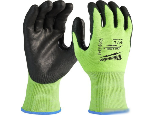 Перчатки хозяйственные Milwaukee Hi-Vis Cut level 2/B 10/XL 4932479924