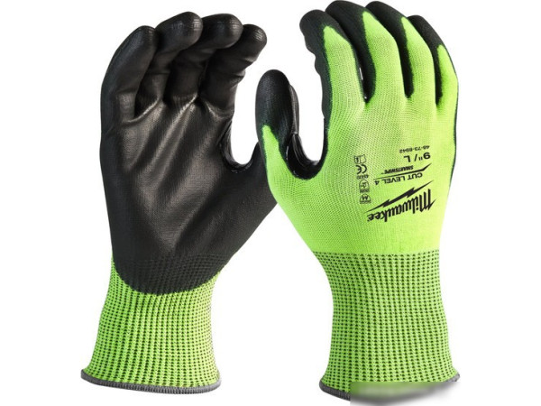 Перчатки хозяйственные Milwaukee Hi-Vis Cut level 4/D 8/M 4932479927
