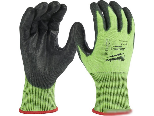 Перчатки хозяйственные Milwaukee Hi-Vis Cut level 5/E 9/L 4932479933