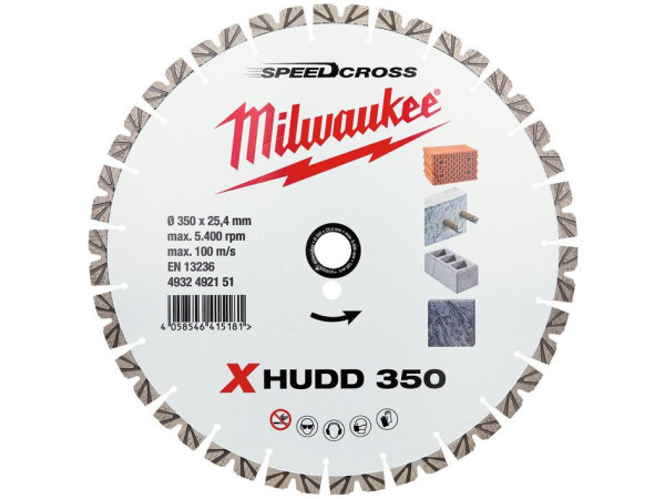 Отрезной диск алмазный Milwaukee Speedcross X-HUDD 350мм 4932492151