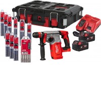 Перфоратор Milwaukee M18 BLHX100P-502P 4933498243 (с 2-мя АКБ, кейс, набор оснастки)