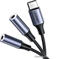 Кабель Ugreen AV144 30732 USB Type-C - 2 x 3.5 мм (0.25 м, черный)