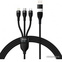 Кабель Baseus CASS030101 USB-C/A - USB-C, microUSB, Lightning (1.2 м, черный)
