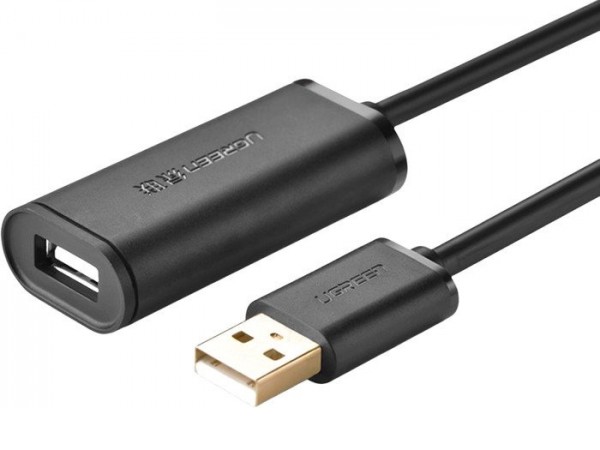 Кабель Ugreen US121 10321 USB Type-A - USB Type-A (10 м, черный)