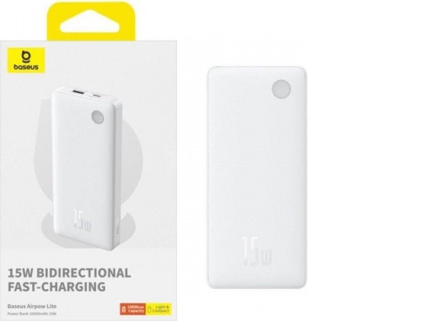 Внешний аккумулятор Baseus Airpow Lite Power Bank 15W 10000mAh P10067500213-00 (белый)