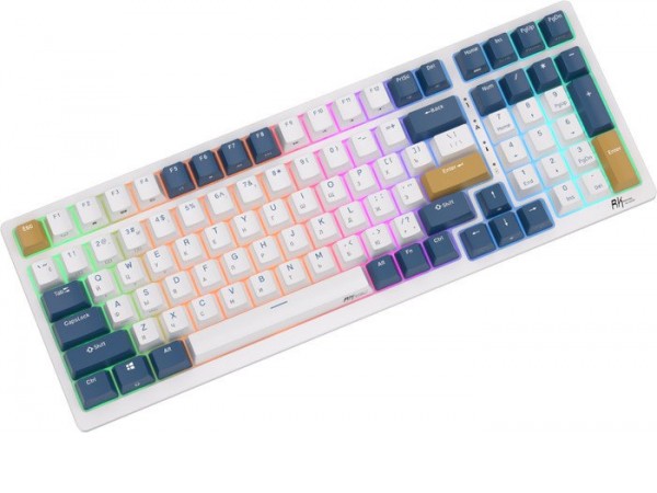 Клавиатура Royal Kludge RK98 RGB (белый/синий, RK Red)