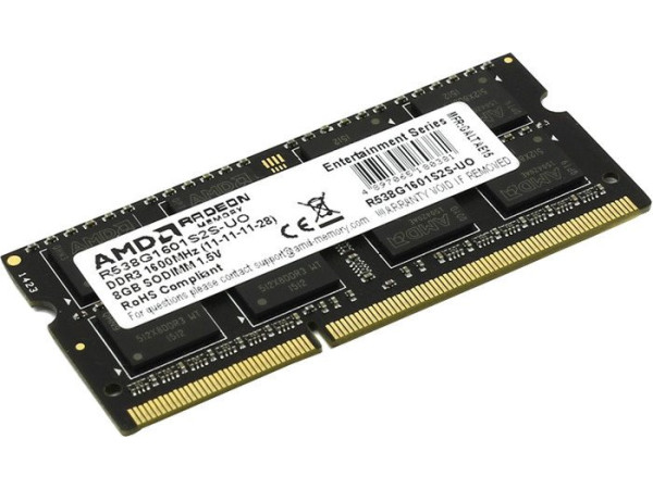Оперативная память AMD 8GB DDR3 SO-DIMM PC3-12800 (R538G1601S2S-UO)