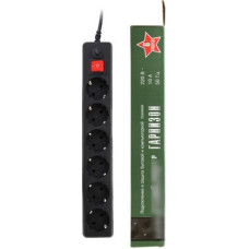 Сетевой фильтр Гарнизон 6 розеток, черный, 5 м (EHB-15-5.0М)