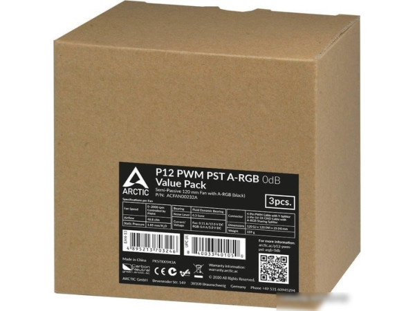 Набор вентиляторов Arctic P12 PWM PST A-RGB 0dB ACFAN00232A