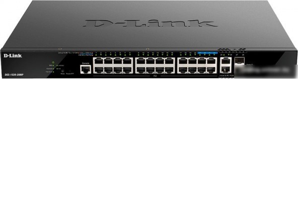 Управляемый коммутатор 3-го уровня D-Link DGS-1520-28MP/A1A