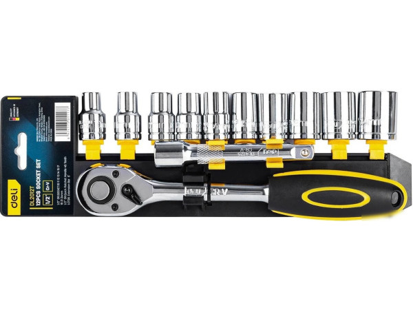 Набор трещотка с головками Deli DL2012T (12 предметов)