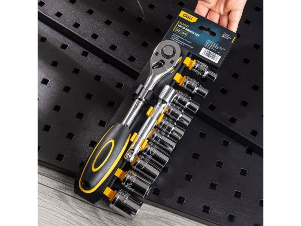 Набор трещотка с головками Deli DL2012T (12 предметов)