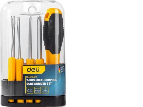 Набор отвертка с битами Deli DL636009 (8 предметов)