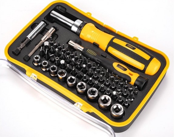 Набор отвертка с битами и головками Deli DL3565 (65 предметов)