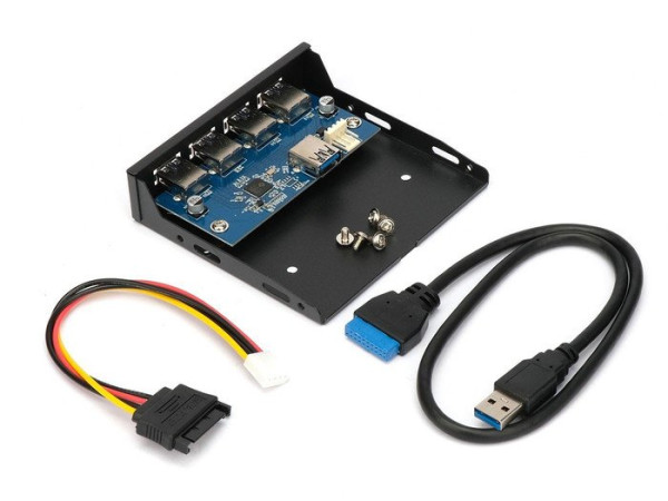 Планка портов на переднюю панель Gembird FP3.5-USB3-4A