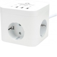 Сетевой фильтр Cablexpert CUBE-3-CU3-W-1.5