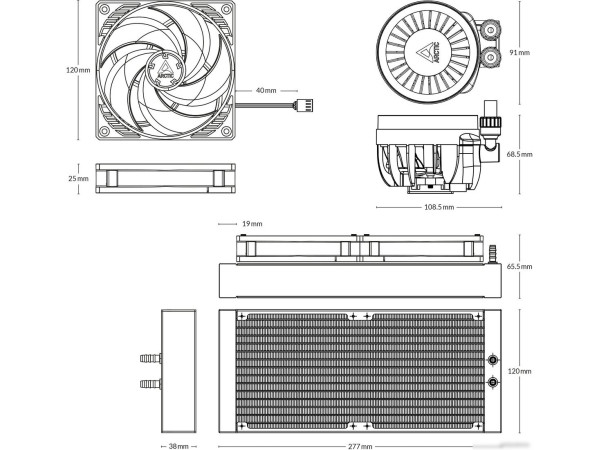 Система жидкостного охлаждения для процессора Arctic Liquid Freezer III 240 Black ACFRE00134A