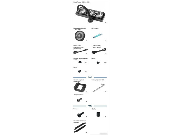 Система жидкостного охлаждения для процессора Arctic Liquid Freezer III 360 A-RGB White ACFRE00152A