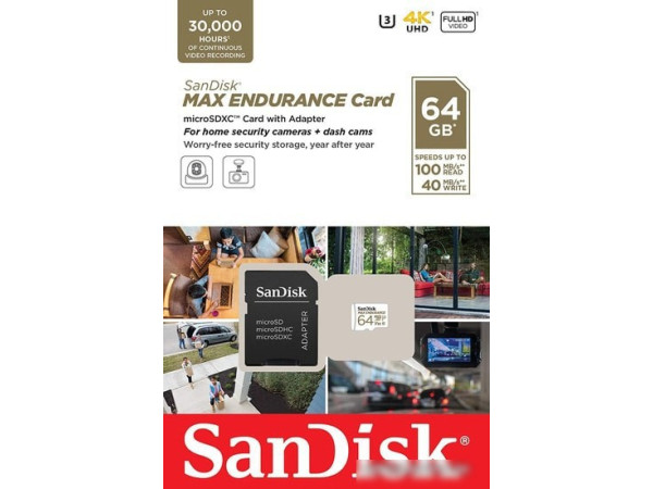 Карта памяти SanDisk microSDXC SDSQQVR-064G-GN6IA 64GB (с адаптером)