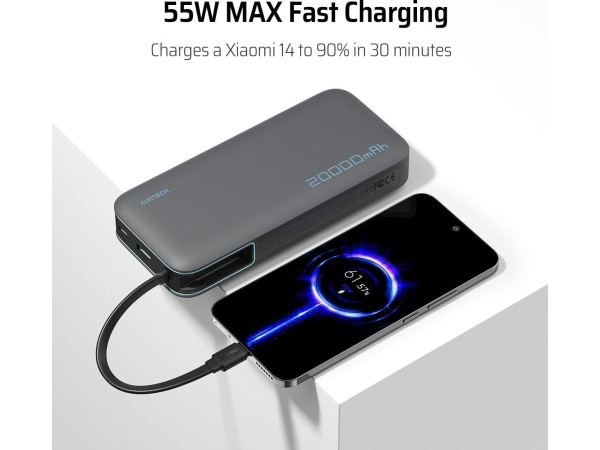 Внешний аккумулятор Cuktech PB200N 20000mAh 55W (светло-серый)