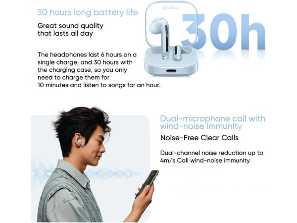 Наушники Xiaomi Redmi Buds 6 Active M2344E1 (черный, международная версия)