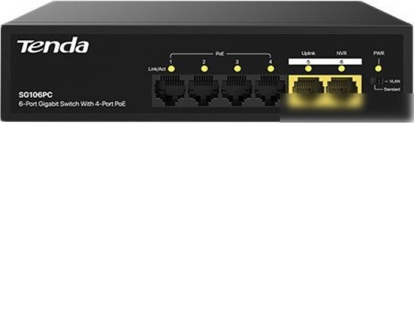 Неуправляемый коммутатор Tenda SG106PC