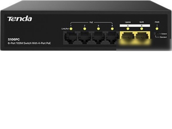 Неуправляемый коммутатор Tenda S106PC