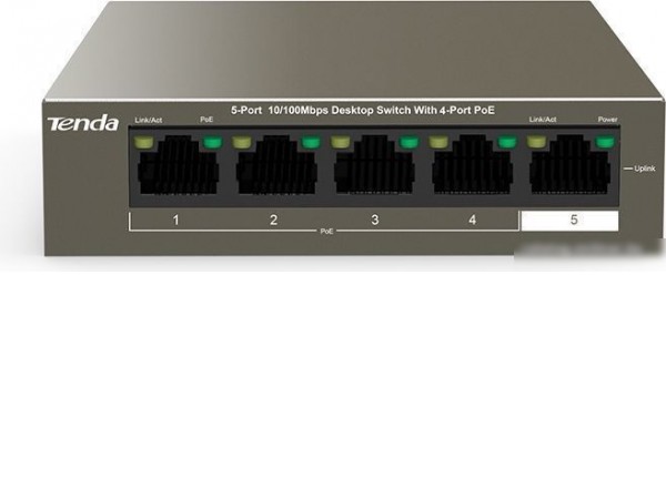 Неуправляемый коммутатор Tenda TEF1105P-4-38W