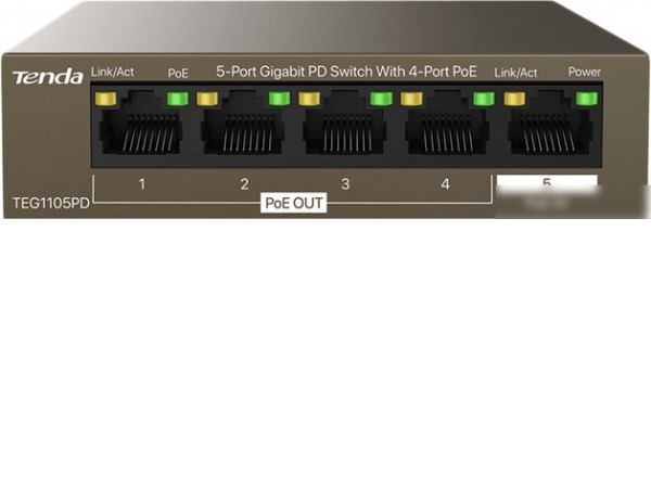 Неуправляемый коммутатор Tenda TEG1105PD