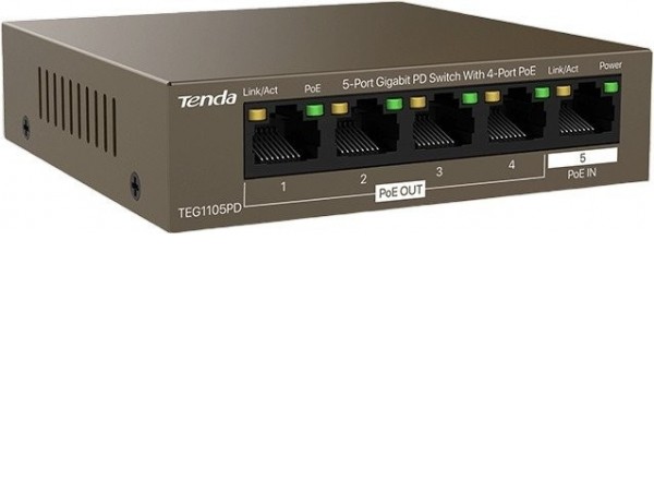 Неуправляемый коммутатор Tenda TEG1105PD