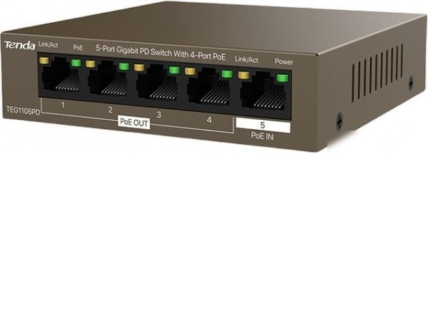 Неуправляемый коммутатор Tenda TEG1105PD