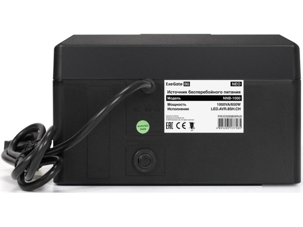 Источник бесперебойного питания ExeGate Neo NNB-1000.LED.AVR.8SH.CH EX293855RUS