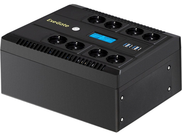 Источник бесперебойного питания ExeGate Neo Smart LHB-800.LCD.AVR.8SH.CH.USB EX293857RUS
