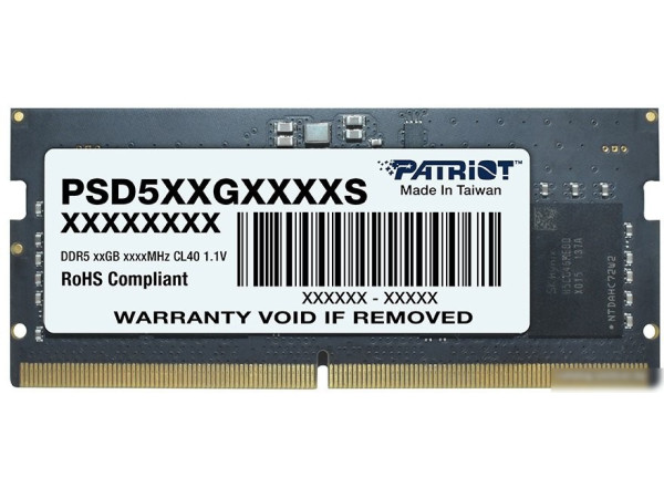 Оперативная память Patriot Signature Line 16ГБ DDR5 SODIMM 5200 МГц PSD516G520081S