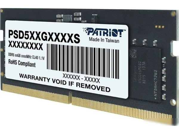 Оперативная память Patriot Signature Line 16ГБ DDR5 SODIMM 5200 МГц PSD516G520081S