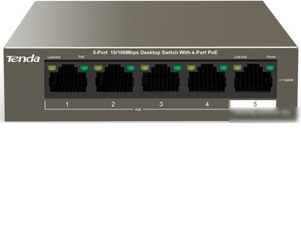 Неуправляемый коммутатор Tenda TEF1105P-4-63W