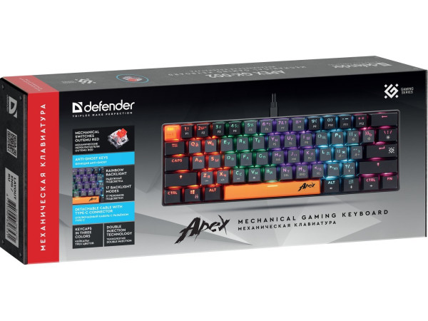 Клавиатура Defender Apex GK-002 (серый/черный)