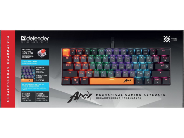 Клавиатура Defender Apex GK-002 (серый/черный)